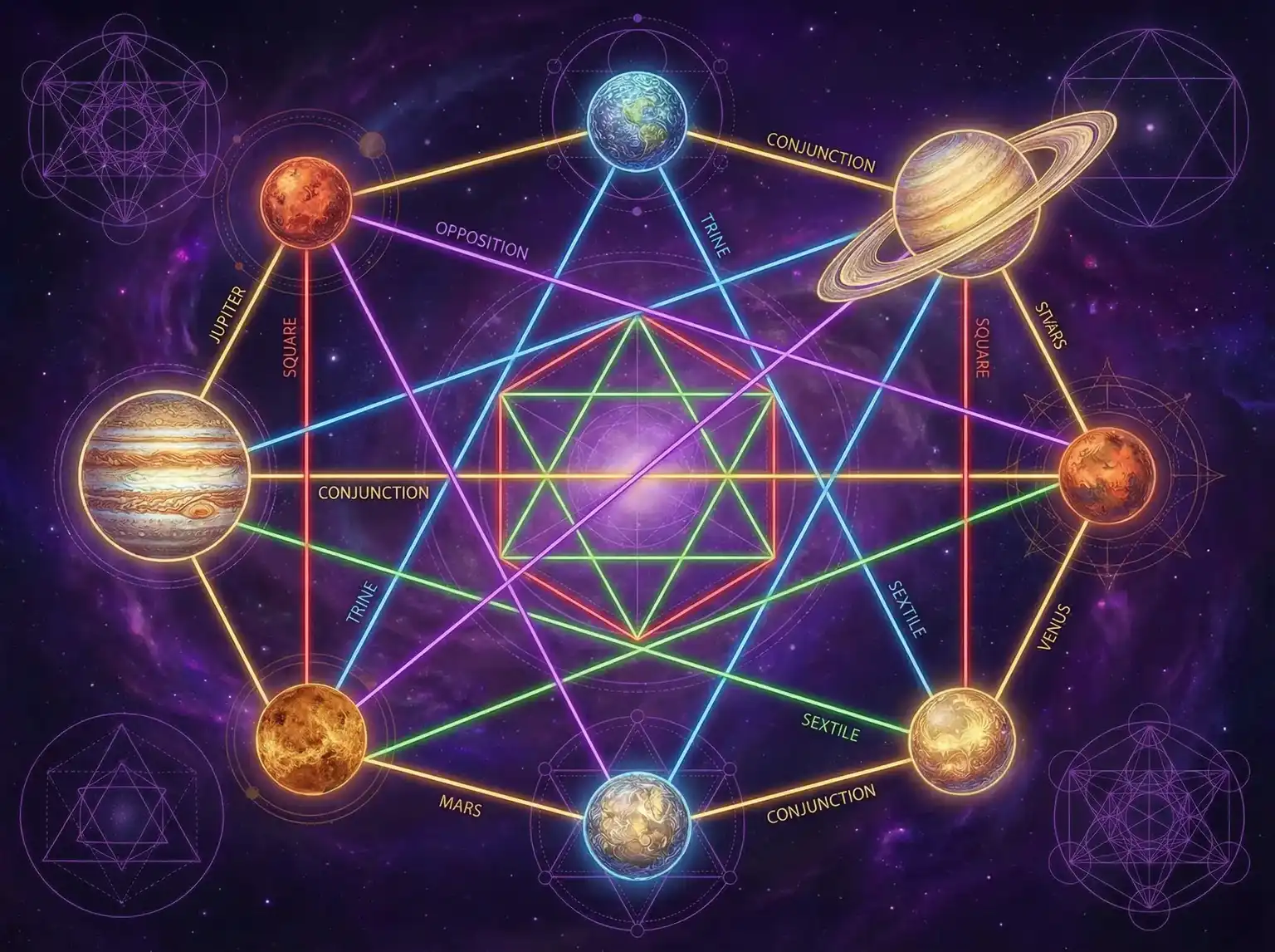 行星相位解读 - 霸王花全集 | 占星学进阶